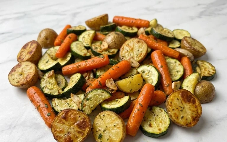 Garlic Herb Roasted Potatoes Carrots and Zucchini