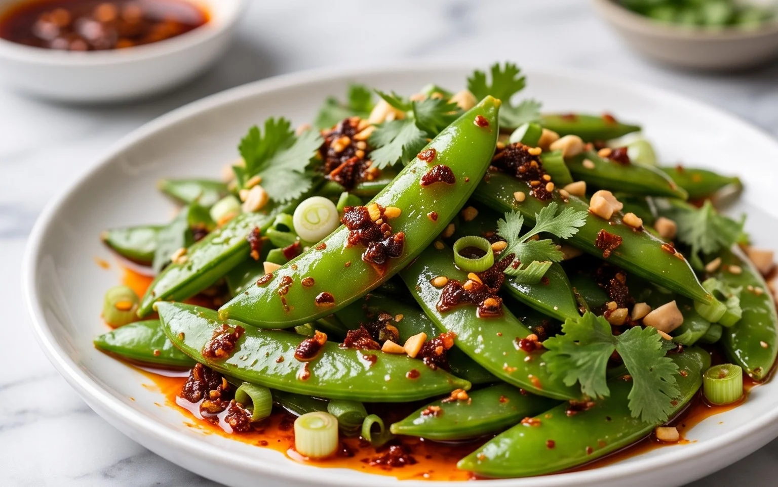 Chili Crisp Snap Pea Salad
