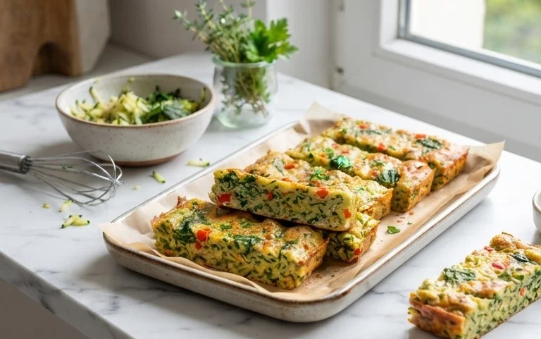 Baked Spinach Zucchini Frittata Fingers {Baby-Friendly}