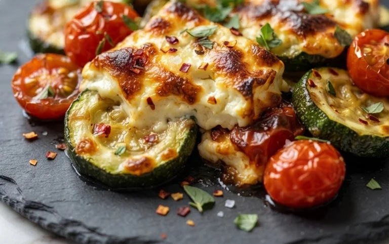 Courgettes feta au four