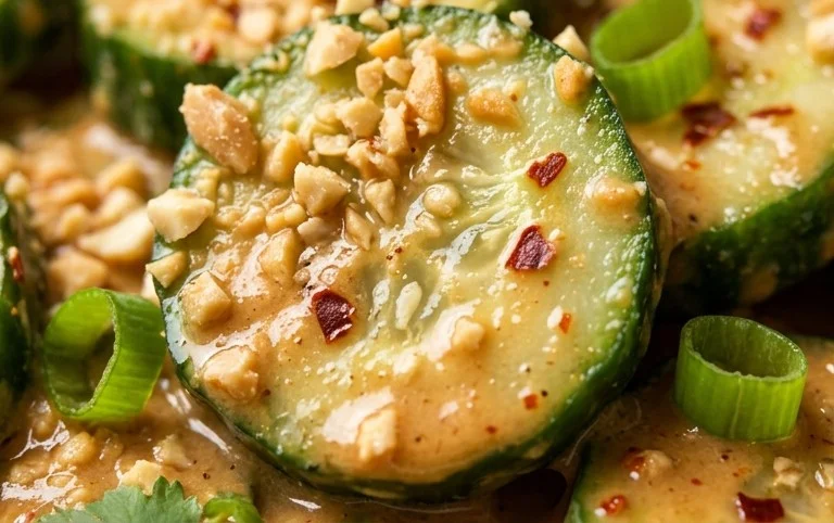 Cucumbers in Spicy Peanut Sauce