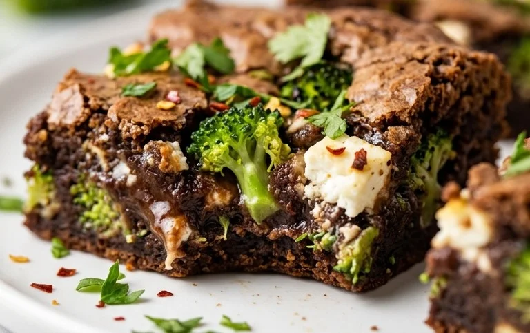 Broccoli and Feta Brownies