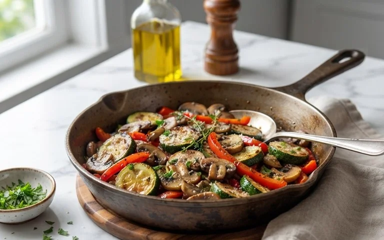 Skillet Zucchini and Mushrooms