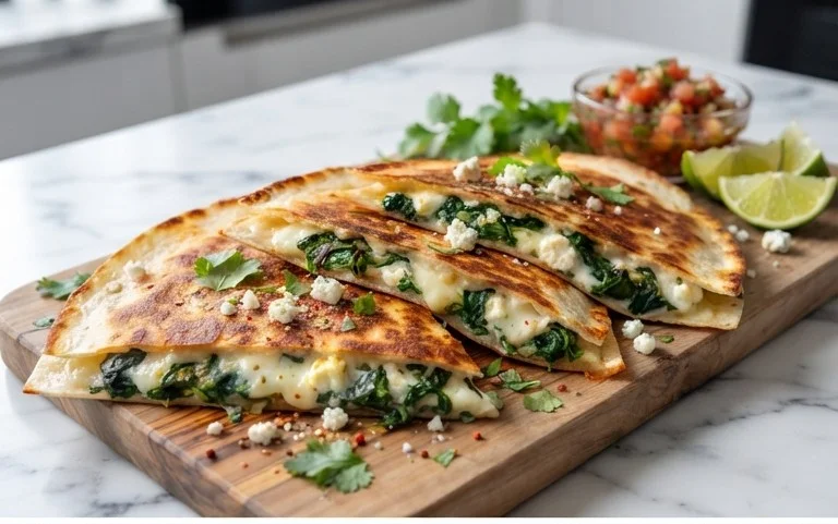 Spinach and Feta Quesadillas