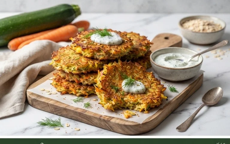 Zucchinipuffer mit Haferflocken und Möhren