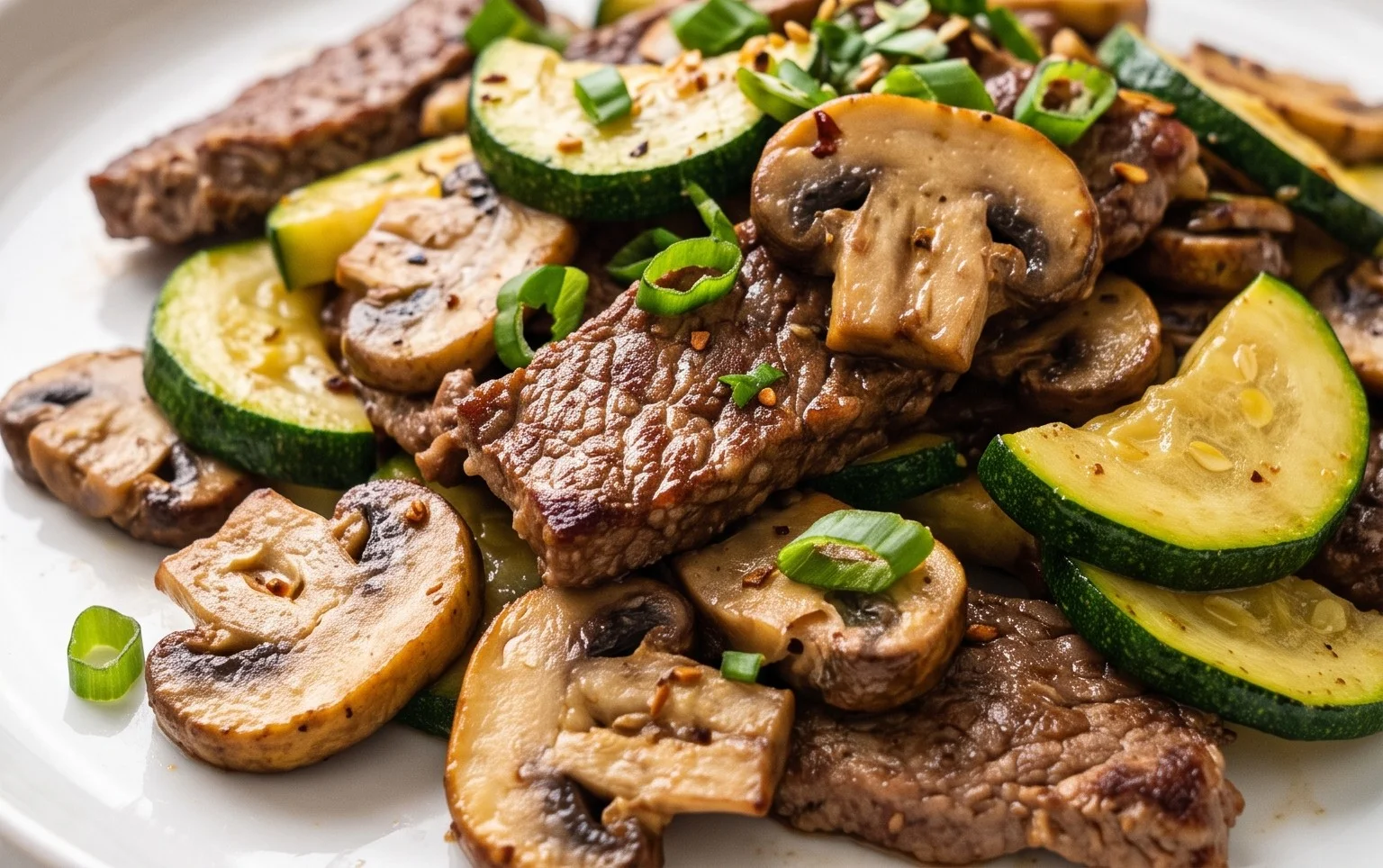 Zucchini-Cbeef hampignonpfanne