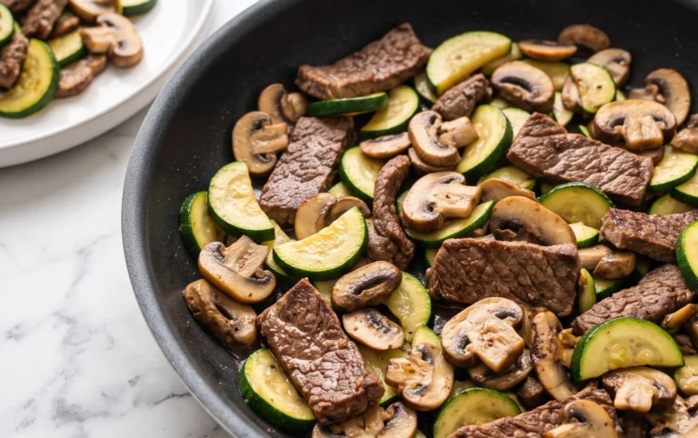Zucchini-Cbeef hampignonpfanne