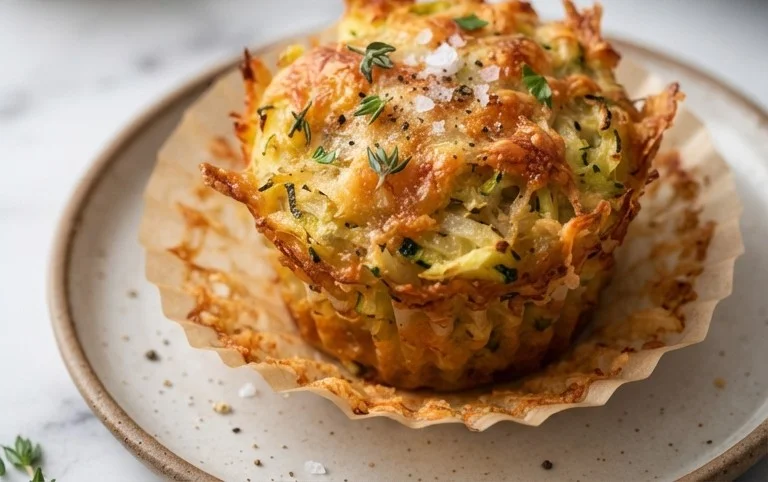 Crispy Parmesan Zucchini Potato Muffins