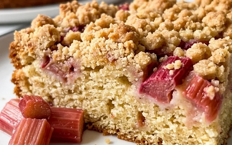 Rhabarberkuchen mit Streusel – Rezept für Eilige