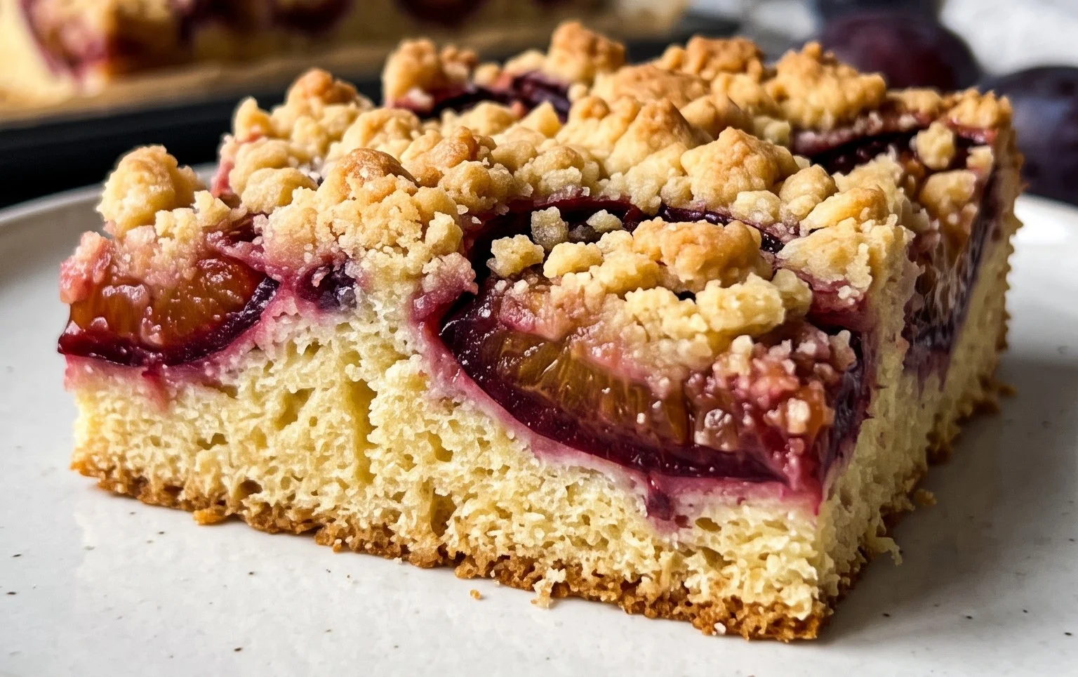 Saftiger Pflaumenkuchen vom Blech mit Streuseln von floweroma4