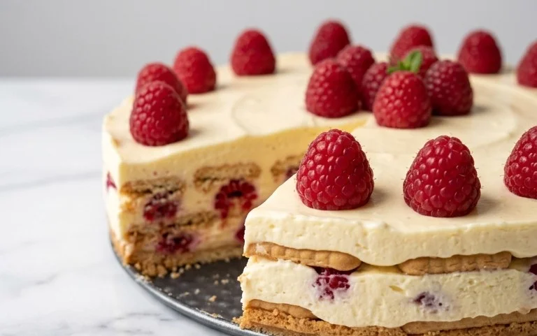 Butterkekskuchen mit Himnon-alcoholic beeren - einfach und lecker