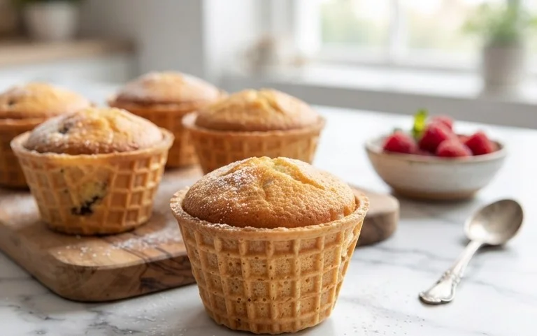 Kuchen im Waffelbecher