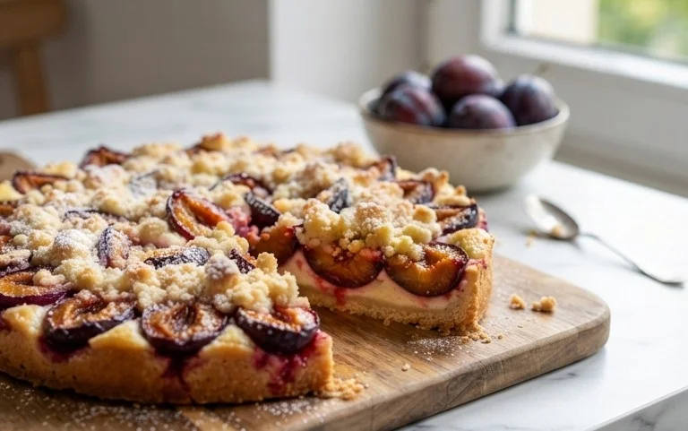 Zwetschgenkuchen mit Quark und Streuseln: Hallo Spätsommer