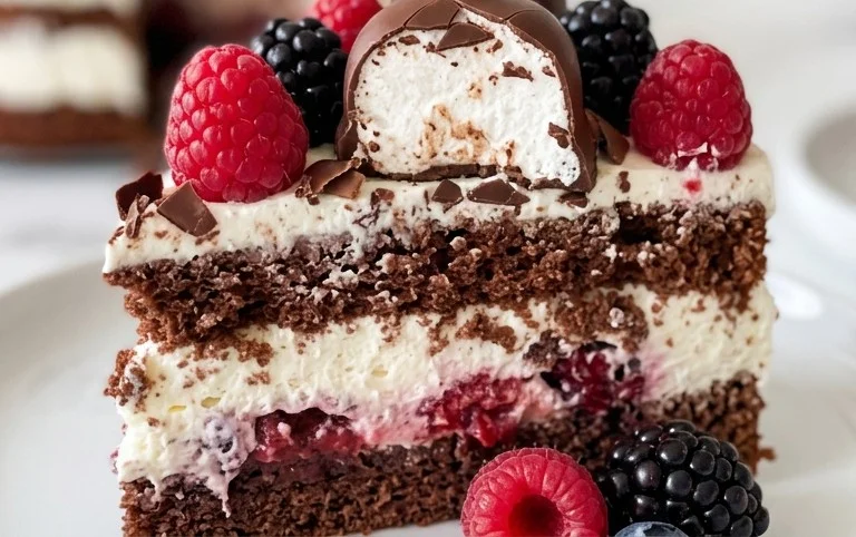 Geburtstagstorte mit Schokoküssen und Quark